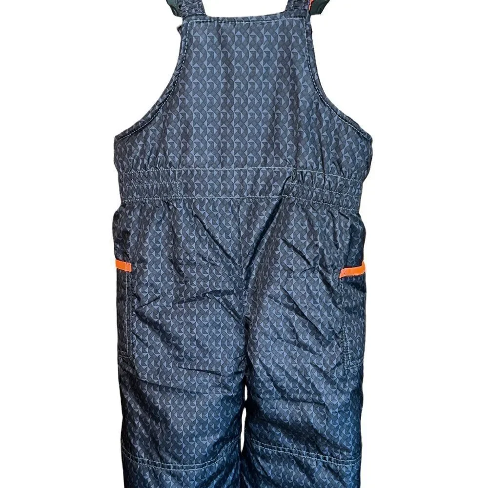 Carter's grey and orange snow‎ overalls size 24 months